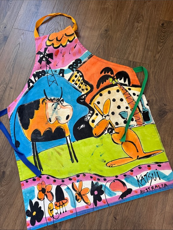 Katsui Australia Other - Vintage Katsui Australia Whimsical Hand painted/hand printed Collectible Apron